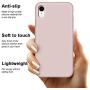 iPhone XR Case, Anuck Soft Silicone Gel Rubber Bumper Phone Case with Anti-Scratch Microfiber Lining Hard Shell Shockproof Full-Body Protective Case Cover for Apple iPhone XR 6.1" 2018 - Pink Sand