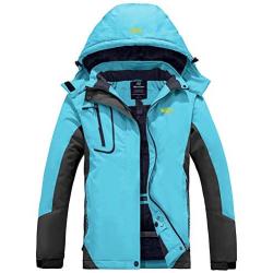 Wantdo Womens Mountain Waterproof Ski Jacket Windproof Rain Jacket Winter Warm Snow Coat