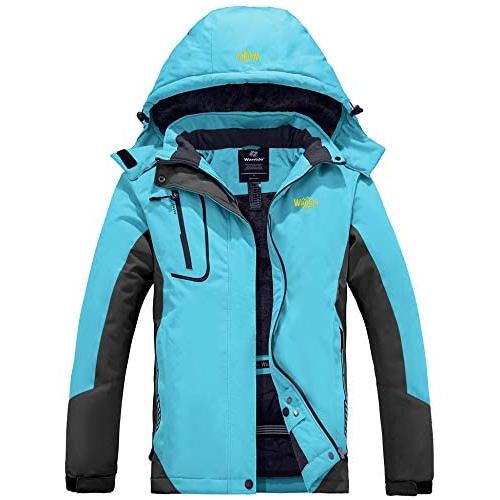 Wantdo Womens Mountain Waterproof Ski Jacket Windproof Rain Jacket Winter Warm Snow Coat