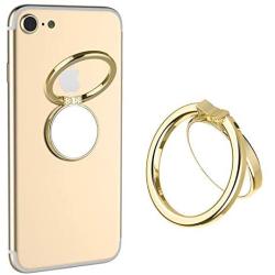 Mirror Finger Ring Holder, ICEYA Cell Phone Ring Stand Holder 360°Rotation Case Ring Grip Mount for iPhone 7/7 Plus, Galaxy S8/S8 Plus and Other Smartphones (Gold)