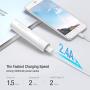 POWERADD EnergyCell 5000 High-Speed Charging Portable Charger, The Lightest 5000mAh Slim Power Bank with 2.4A Output, for iPhone 11 XS X 8 Plus Samsung S10 Google LG iPad and More（White）