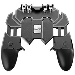 Mobile Game Controller for Pubg/Fotnite, [Upgrade 6 Finger Operation] Mobile Controller with 4 Triggers, L1R1 L2R2 Grip Gamepad Joystick Remote for 4.7-6.5" Android iOS Phone