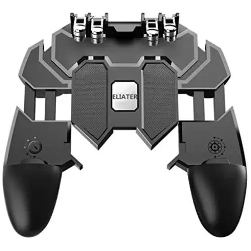 Mobile Game Controller for Pubg/Fotnite, [Upgrade 6 Finger Operation] Mobile Controller with 4 Triggers, L1R1 L2R2 Grip Gamepad Joystick Remote for 4.7-6.5&quot Android iOS Phone