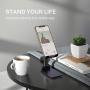 Phone Stand Foldable Portable Desktop Stand Adjustable Height and Angle Phone Holder for Desk Sturdy Aluminum Metal Stand Compatible with Smartphone/iPad/Kindle/Tablet (Navy Blue)