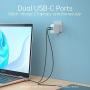 USB C Charger, CHOETECH 100W 2-Port Type C Wall Charger PD 3.0 GaN Tech Foldable PD Charger Adapter Compatible with MacBook Pro/Air, iPad Pro, iPhone 11 Pro Max/XR/XS/SE,Dell XPS, Galaxy and More