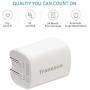 Tranesca Dual USB Wall Chargers for iPhone Xs/Xs Max,iPhone XR/8/7/6S/6S Plus/6 Plus/6, Samsung Galaxy S7/S6/S5 Edge, LG, HTC, Moto, Kindle and More-2 Pack (White)