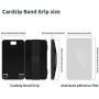 Sinjimoru Cell Phone Card Holder Wallet Case for Back of Phone, Secure Silicone Phone Stand Card Zip Band Grip, Black with Blue Band