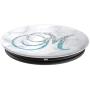 Light Blue Initial Letter M On White Marbled Design PopSockets Grip and Stand for Phones and Tablets