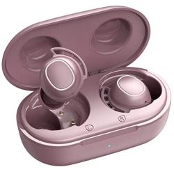 Wireless Earbuds, Mpow M30 in-Ear Bluetooth Headphones, Immersive Bass Sound, IPX8 Waterproof Sport Earbuds, Touch Control, 25 Hrs w/USB-C Charging Case/Mics, Ashy Pink