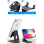Adjustable Cellphone Stand, Cabepow 2 Pack Aluminum Desktop Phone Holder with Anti-Slip Base and Convenient Charging Port for iPhone 11 Xs XR X 8 SE 2020, All Android Smartphone