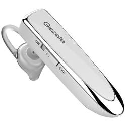 Glazata Wireless Bluetooth Headset Earpiece with Mic, 30-hrs Talking Time Stereo A2DP Hands-Free in-Ear Headphone for iPhone Samsung Cell Phone, Driver/Trucker (White)