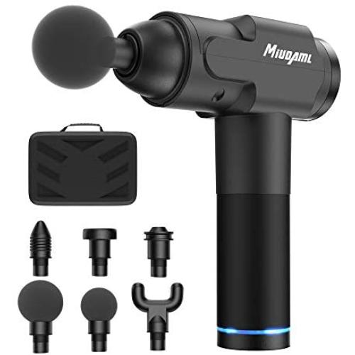 Muscle Massage Gun, Quiet Deep Tissue Massage Gun for Athletes Percussion Massager Handheld for Soreness Miudaml U3 Black