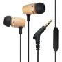 Francois et Mimi Elite Genuine 3.5mm Wood in-Ear Noise-isolating Earbuds Headphones with Mic, Retail Packaging!