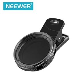 Neewer 37mm Clip-on ND 2-400 Cellphone Camera Lens Filter Kit: Adjustable Neutral Density Filter with Phone Clip for iPhone X 8 plus 7 Plus 7 6 6S Plus Samsung HTC Motorola iPad and Other Smartphones