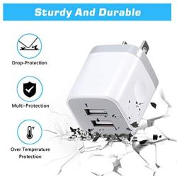 X-EDITION USB Wall Charger,4-Pack 2.1A Dual Port USB Cube Power Adapter Wall Charger Plug Charging Block Cube for Phone 8/7/6 Plus/X, Pad, Samsung Galaxy S5 S6 S7 Edge,LG, Android (White)