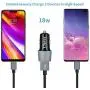 Fast USB C Car Charger, Compatible for Samsung Galaxy S20/S20 Plus/S20 Ultra/S10+/S10e/S9/S8 Active/Note 10/Note 9/8/A20/A50/A70, Quick Charge 3.0 Dual USB Rapid Car Charger with Type C Cable 3.3ft