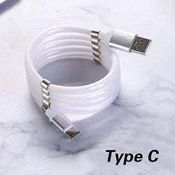 Magnetic Charging Cable Automatically Retractable Storage,Magic Rope Magnetic USB C to C Charger Cable, Fast Charging Compatible with Type C TypeC Android Mobile Phone,pad (3.3ft, 5v 4A)