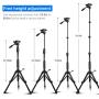 Camera Tripod Portable Aluminum Alloy Camera Tripod Monopod with 3-Way Swivel Pan Head and Carrying Bag for DSLR, DV Video Camcorder, Phone (BJ-368)