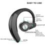 PONYBRO Wireless Headset,Super Lightweight＆Comfortable,HD Sound Wireless Earbuds with Mic,8-Hours Playtime Cell Phone Wireless Earpiece,Hands Free Headphones for Cell Phones,PC,Tablet. Black