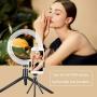 Ring Light, Light Stand with Phone Tripod, Phone Stand, 8 Selfie Ring Light Tripod with LED Lights, Phone Holder Dimming Light Beauty Fill Light Stand for iPhone, Samsung, HTC, All Smartphones