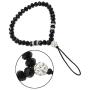 zdyCGTime Cell Phone Lanyard Strap Bling Crystal Beads Hand Wrist Lanyard Strap String for Cell Phone Camera Purse MP3 MP4 iPod PSP Keychain (2 Packs)(17cmBlack&Purple)