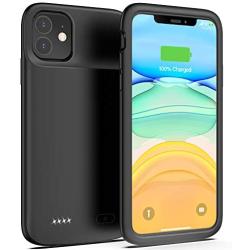 Swaller Battery Case for iPhone 11, 5000mAh Protective Portable Charging Case Rechargeable Extended Battery Pack Charger Case for iPhone 11(6.1 inch) (Black)