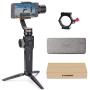 Zhiyun Smooth 4 with Adapter Ring for Mic,3-Axis Handheld Gimbal Stabilizer w/Focus Pull & Zoom for iPhone Xs Max Xr X 8 Plus 7 6 SE Android Smartphone Samsung Galaxy S9+ S9 S8+ S8 S7 S6 Q2 Edge Black
