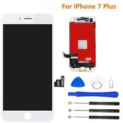 Magic Screen for iPhone 7 Plus Screen Replacement, LCD Display Touch Screen Digitizer Frame Assembly Set with 3D Touch and Repair Tools(White)