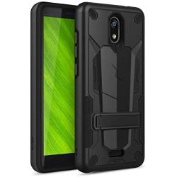 Phonelicious Radiant Core Cricket Icon Smartphone Case with kickstand Heavy Duty Rugged Slim Durable Hybrid Dual Layer Shockproof Phone Cover Compatible Cricket Icon (Black)