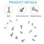 HanTof 800pcs 16 Kinds M1 M1.2 M1.4 M1.6 M1.7 Nickel-Plated Phillips Pan Head Small Screws,Micro Screws, Tiny Screws,Mini Machine Screw Assortment Kit Small Electronic Repair Screws