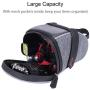 Saddle Bag for Bicycle, TecTri Strap-On Bike Seat Pack Bag Waterproof Zipper Wedge Pack for Cycling with LED Taillight Mesh Pocket Inside