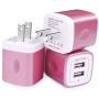 USB Charging Box, Charger Adapter, Ailkin 3-Pack 2.1Amp Dual Port Fast Charge Plug Cube Base Replacement for iPhone X/8/7/6S/6S Plus/6, Samsung Galaxy S7/S6/S5 Edge, LG, HTC, Huawei, Moto, Kindle