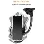 Crazefoto Cell Phone Holder for Car, Windshield Long Arm Car Phone Mount with One Button Design and Anti-Skid Base Car Holder Compatible with iPhone Xs MAX/XS/XR/X/8/7/7P/6s, Galaxy S6/S7/S8,Google