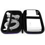 iMangoo Shockproof Carrying Case Hard Protective EVA Case Impact Resistant Travel 12000mAh Bank Pouch Bag USB Cable Organizer Earbuds Sleeve Pocket Accessory Smooth Coating Zipper Wallet Purple