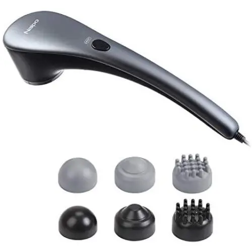 Naipo Handheld Back Massager Electric Deep Tissue Percussion Massage with Heat, Wide-Range Adjustable Intensity for Neck Shoulder Foot Leg Muscle Full  Naipo Handheld Back Massager Electric Deep Tissue Percussion Massage with Heat, Wide-Range Adjustable Intensity for Neck Shoulder Foot Leg Muscle Full 