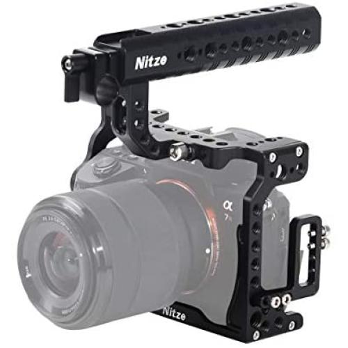 NITZE A7III/A7RIII Camera Cage for Sony A7III/A7RIII with Top Handle and HDMI Cable Clamp - SHT03B