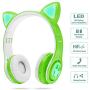 Kids Wireless Headphones, LED Flashing Lights, Music Sharing Function, Long Lasting Battery and Build-in Mic Wireless/Wired- WOICE Children Bluetooth Headphones for Boys Girls (Green)
