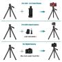 Phone Tripod Flexible Upgraded, 11" Portable Cell Phone Camera Travel Tripod Stand with Wireless Remote Shutter and Universal Phone Mount, Compatible with iPhone, Android Phones, Sports Camera GoPro