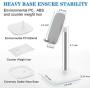 Cell Phone Stand,Adjustable Cell Phone Stand Holder and Desktop Stand Compatible for All Android All iPhone Samsung Phone Tablet Smartphone Stand Convenient Charging (White)