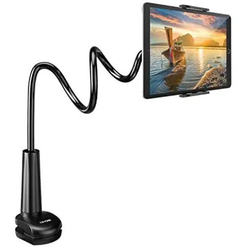 Tryone Gooseneck Tablet Stand, Tablet Mount Holder for iPad iPhone Series/Nintendo Switch/Samsung Galaxy Tabs/Amazon Kindle Fire HD and More, 30in Overall Length(Black) Tryone Gooseneck Tablet Stand, Tablet Mount Holder for iPad iPhone Series/Nintendo Switch/Samsung Galaxy Tabs/Amazon Kindle Fire HD and More, 30in Overall Length(Black)