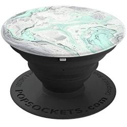 Marble Mint Teal with White and Gray Colors PopSockets Grip and Stand for Phones and Tablets