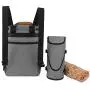 Hilike Premium Pet Travel Bag for Dog & Cat-Week Away Tote Organizer Bag for Dogs Travel-Includes 1 Dog Tote Bag,1 Dog Food Carrier Bag, 2 Silicone Collapsible Bowls,1 Blanket,1 Frisbee(Grey)