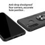 Phone Case for Samsung Galaxy A21 with Tempered Glass Screen Protector Cover and Magnetic Stand Ring Holder Slim Hybrid Hard Cell Accessories Glaxay A 21 21A A21Case GalaxyA21 A215 2020 Cases Black