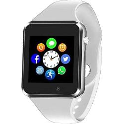 Smart Watch - Sazooy Bluetooth Smart Watch Support Make/Answer Phones Send/Get Messages Compatible Android iOS Phones with Camera Pedometer SIM SD Card Slot for Men Women (White)