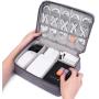 Portable Electronic Organizer Travel Accessories Cable Bag Universal Cord Storage Case Carrying for Charging Cable, Cell Phone, Power Bank,Mini Tablet(Gray)