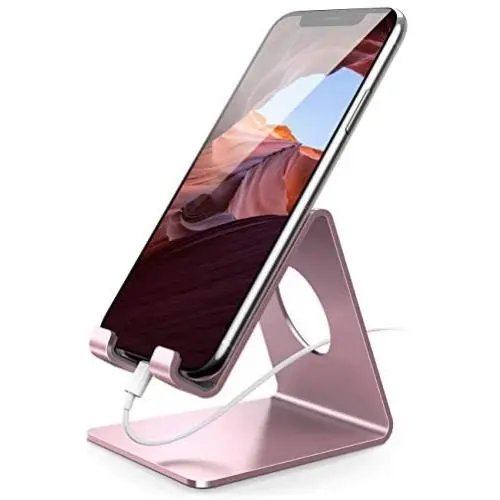Cell Phone Stand, Lamicall Phone Cradle : Phone Dock, Holder Compatible with Android Smartphones, Phone 11 Pro XS Max XR X 6 6s 7 8 Plus 5 5s 5c, Used for Desk, Table, Night Stand - Rose Gold Cell Phone Stand, Lamicall Phone Cradle : Phone Dock, Holder Compatible with Android Smartphones, Phone 11 Pro XS Max XR X 6 6s 7 8 Plus 5 5s 5c, Used for Desk, Table, Night Stand - Rose Gold