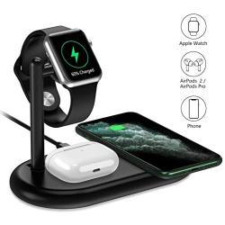 Yootech Wireless Charger, 3 in 1 Wireless Charging Dock Compatible with iPhone SE 2/11 Pro Max/XS/XR, Wireless Charging Pad for AirPods Pro, Charging Holder for iWatch 5/4/3/2(No iWatch Cable/Adapter)