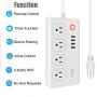Xenon Smart Power Strip, WiFi Surge Protector,Works with Alexa/Google Home，4AC and 4USB, Remote Control via Smart Phone, Individual Control, Timing Schedule, No Hub Required, White