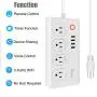 Xenon Smart Power Strip, WiFi Surge Protector,Works with Alexa/Google Home，4AC and 4USB, Remote Control via Smart Phone, Individual Control, Timing Schedule, No Hub Required, White