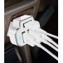 Aduro 4 Port Car Charger Adapter, 12V Fast Car Charger USB Adapter Power Station 5.2A/26W Output (White)